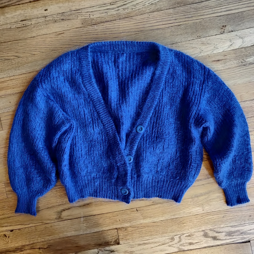 Cozy Cobalt Blue Mohair Women's Sweater